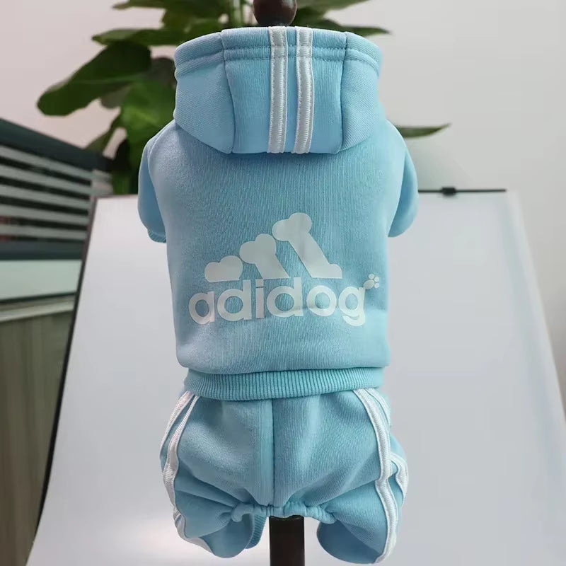 Adidog Dog Hoodies Tracksuit for Dogs Autumn Winter Dog Clothes Sport Sweatshirt Small Dogs Jumpsuit Soft & Warm Yorkie Outfit